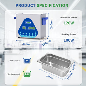 DK SONIC 3L Ultrasonic Cleaner,Digital Sonic Jewelry Cleaner