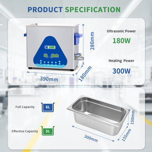 DK SONIC 6L Ultrasonic Cleaner, Digital Sonic Carburetor Cleaner