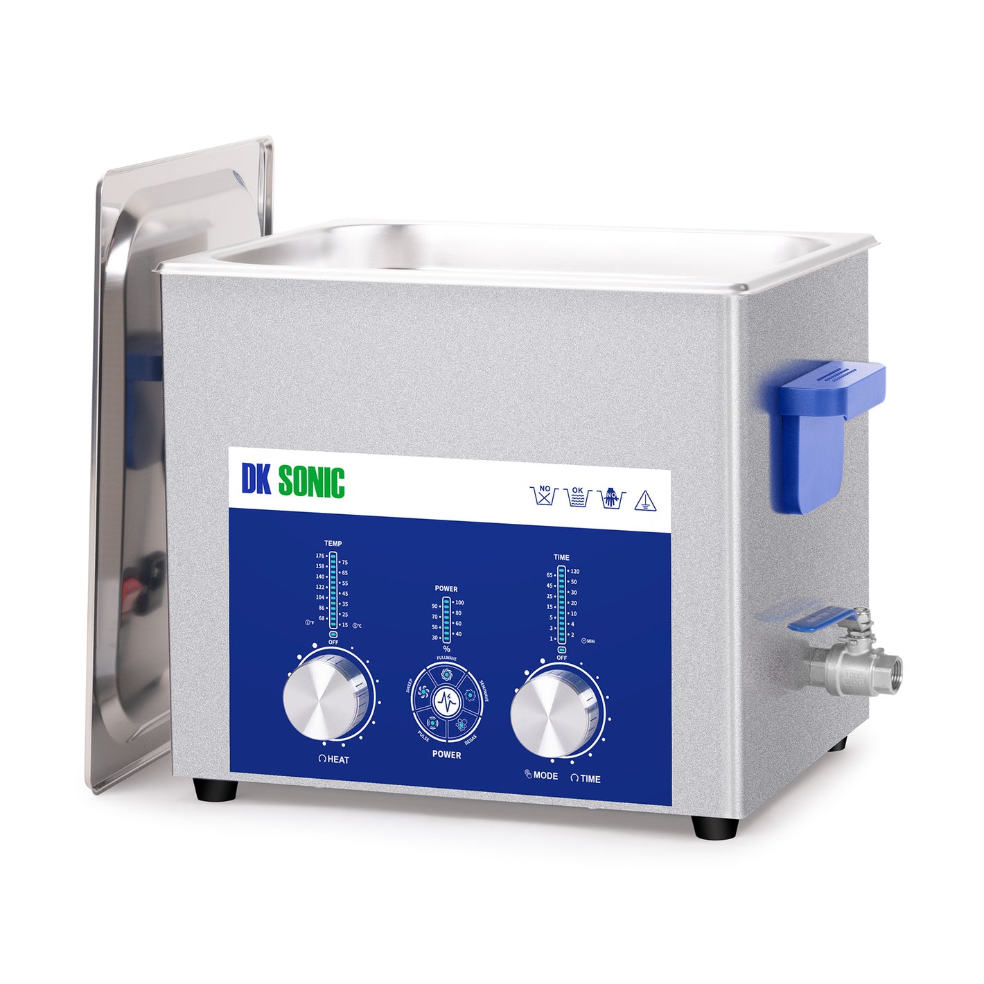 DK SONIC Limpiador Ultrasónico 10L 240W, Limpiador Ultrasónico de Carburadores con Control Codificado de Potencia Ajustable y Cinco Modos para Limpieza de Piezas,Circuitos Impresos,Motores