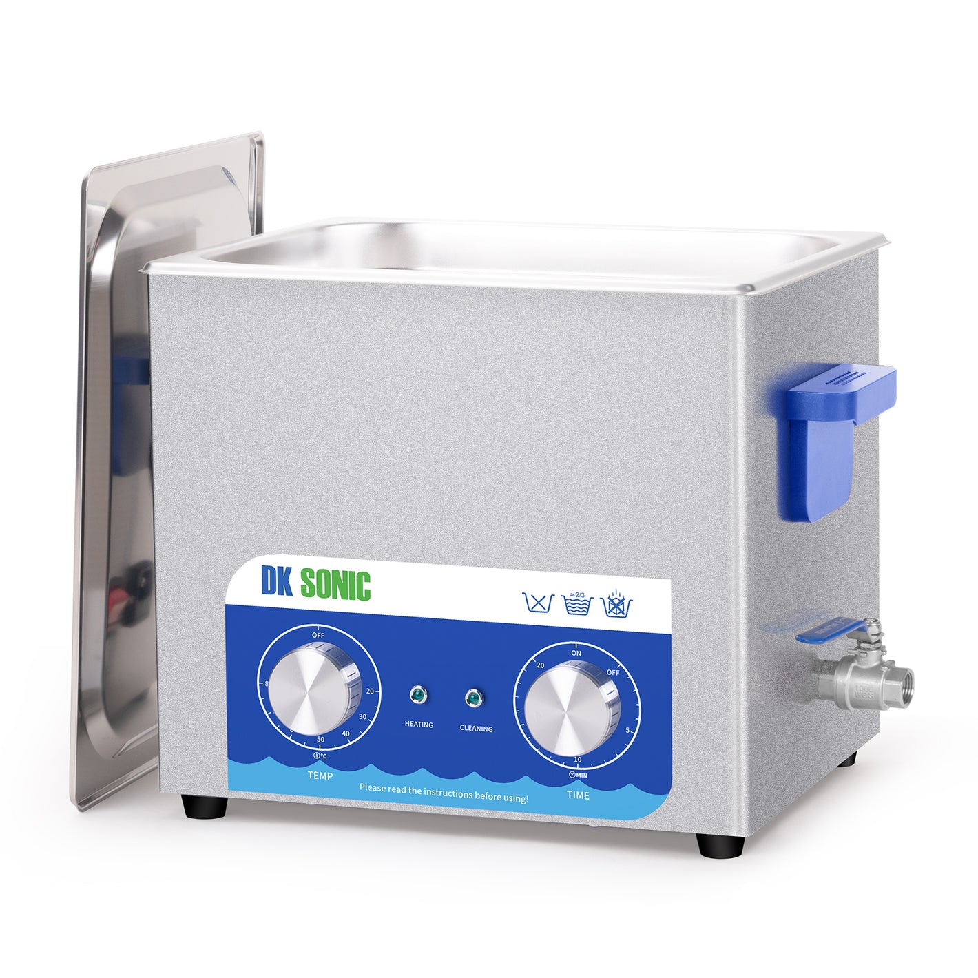 DK SONIC Limpiador Ultrasónico, 10L 240W Limpiador Sónico con Calentador y Temporizador Mecánico, Limpiador Ultrasónico de Carburadores para Limpiar Pistolas, Motores, Cadenas (Cesta Incluida)