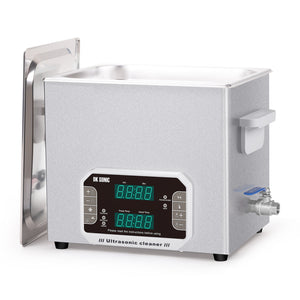 DK SONIC Limpiador Ultrasónico 10L, 240W Limpiador Sónico con Temporizador, Calentador y Control Táctil, Multiaplicación para Motores de Motocicletas, Carburadores, Cadenas (Cesta Incluida)