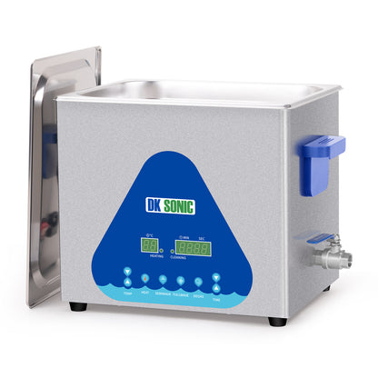 DK SONIC Limpiador Ultrasónico, 10L 240W Limpiador Ultrasónico Industrial conCalentador y Temporizador, Control Digital y Cesta, Múltiples Funciones para Motores de Motocicletas, Carburadores, Cadenas