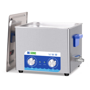 DK SONIC Limpiador Ultrasónico, 15L 480W Limpiador Sónico con Calentador y Temporizador Mecánico, Limpiador Ultrasónico de Carburadores para Limpiar Pistolas, Motores, Cadenas (Cesta Incluida)