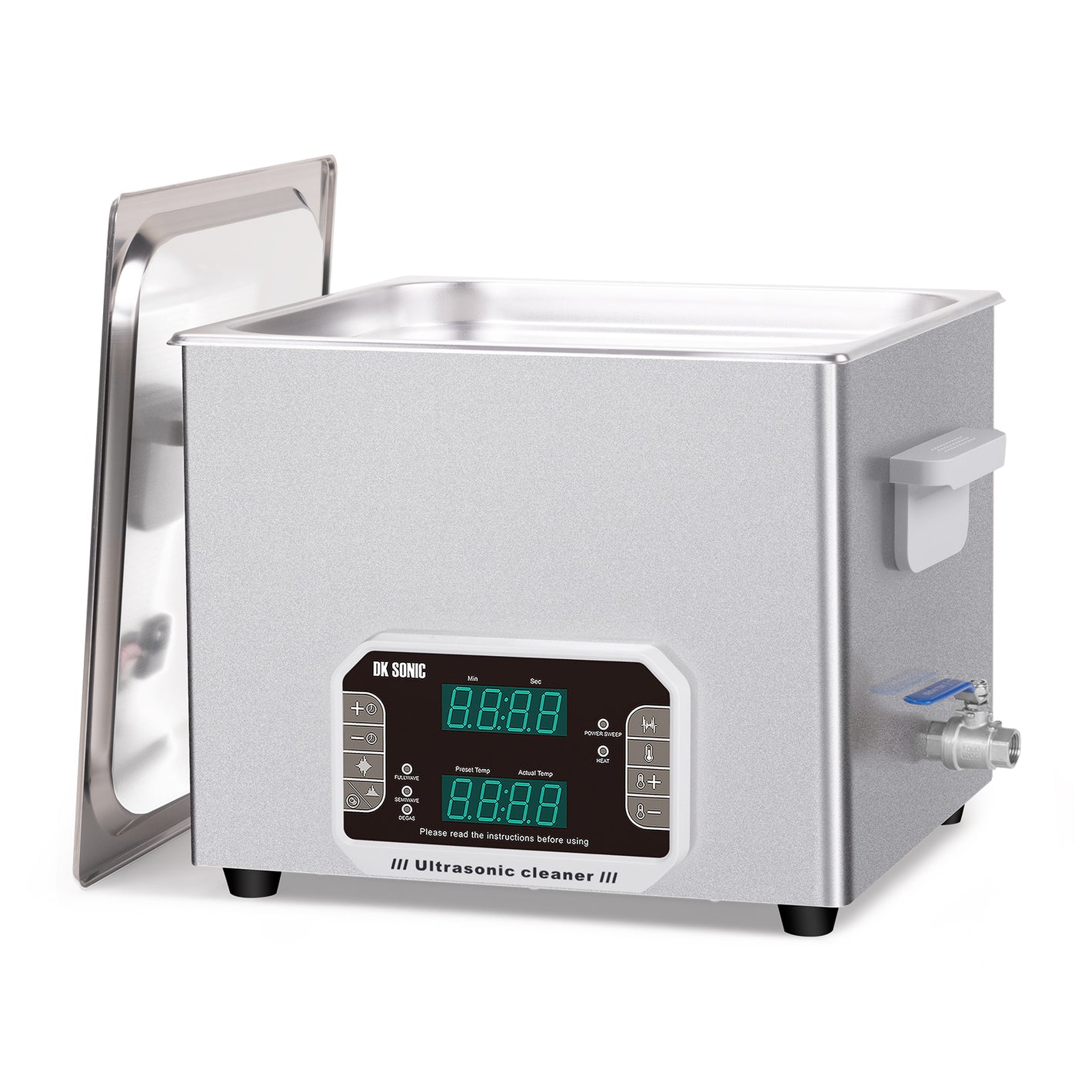DK SONIC Limpiador Ultrasónico 15L, 360W Limpiador Sónico con Temporizador, Calentador y Control Táctil, Multiaplicación para Motores de Motocicletas, Carburadores, Cadenas (Cesta Incluida)