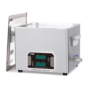 DK SONIC Limpiador Ultrasónico 15L, 360W Limpiador Sónico con Temporizador, Calentador y Control Táctil, Multiaplicación para Motores de Motocicletas, Carburadores, Cadenas (Cesta Incluida)