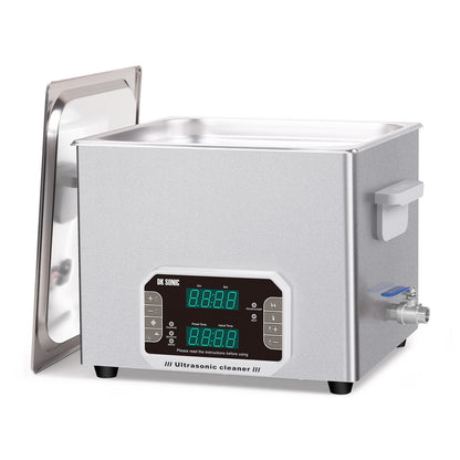DK SONIC Professional Ultrasonic Cleaner 15L, 360W Heavy-Duty Sonic Cleaner with Timer,Heater&Touch Control, Multi-Application for Motorcycle Engines, Carburetors, Chains (Include Basket)