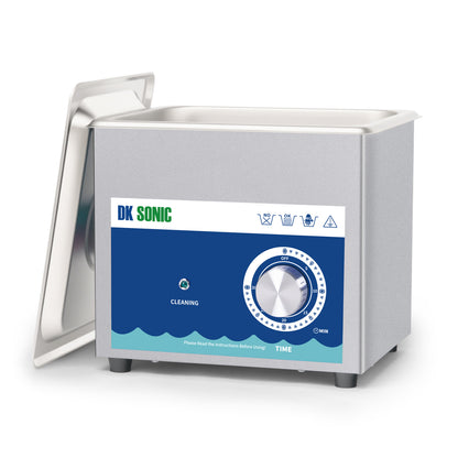 DK SONIC Limpiador Ultrasónico, 1.5L 60W, Profesional Ultrasónico para Gafas, con Control Mecánico, Dispositivo de Limpieza Ultrasónica para Cadenas, Joyas, Monedas y Limpieza