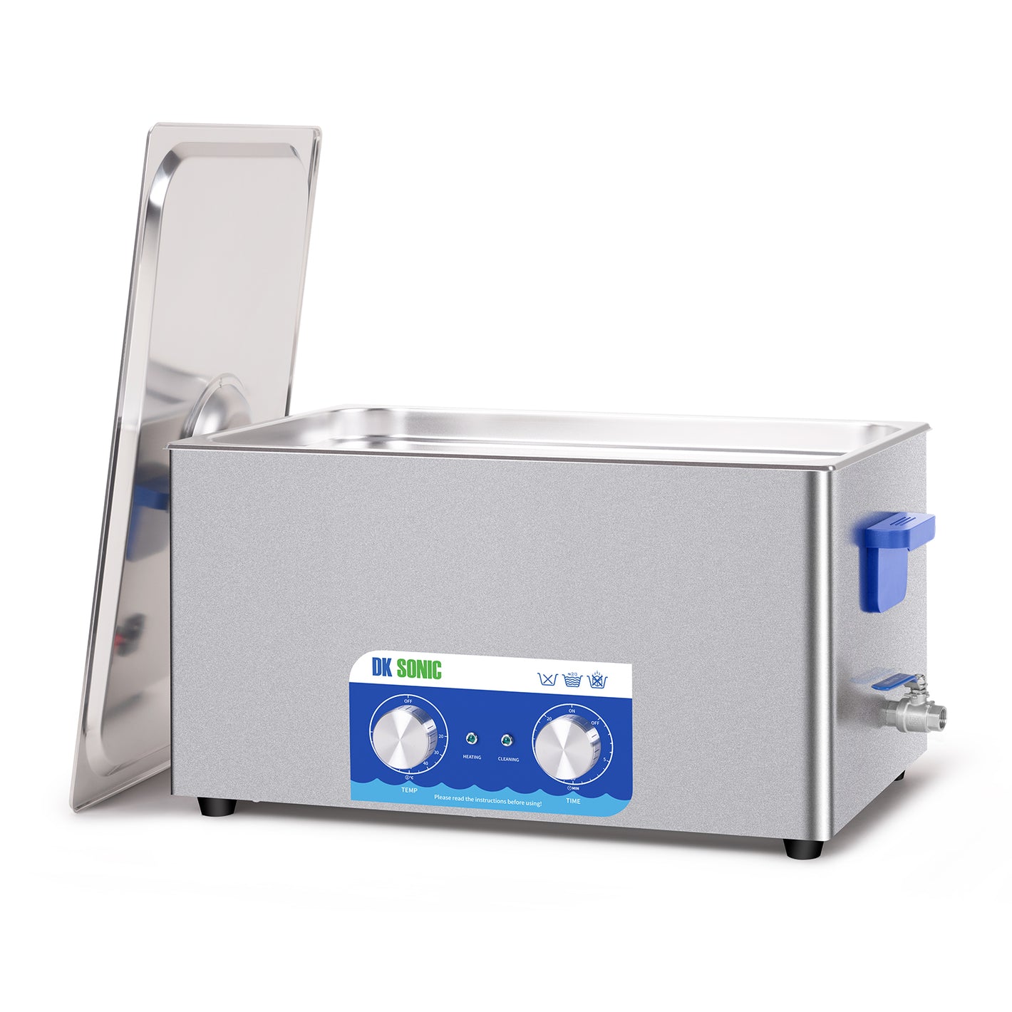 DK SONIC Limpiador Ultrasónico, 22L 480W Limpiador Sónico con Calentador y Temporizador Mecánico, Limpiador Ultrasónico de Carburadores para Limpiar Pistolas, Motores, Cadenas (Cesta Incluida)