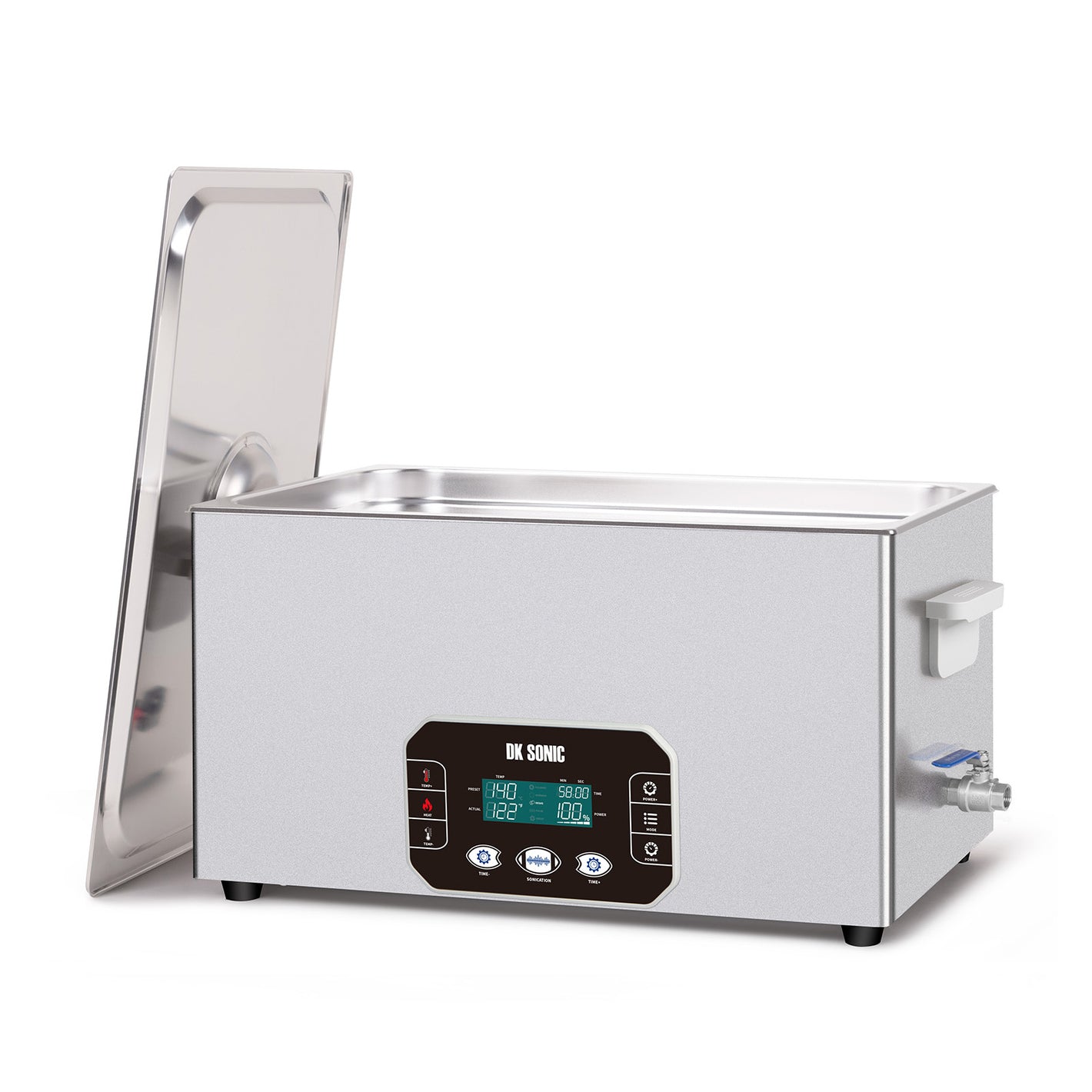 DK SONIC Limpiador Ultrasónico 22L, 480W Limpiador Sónico de Alta Capacidad con Control Táctil Inteligente, Cinco Modos para Motores de Motocicletas, Carburadores, Cadenas, Placa de Circuito (Incluye Cesta)