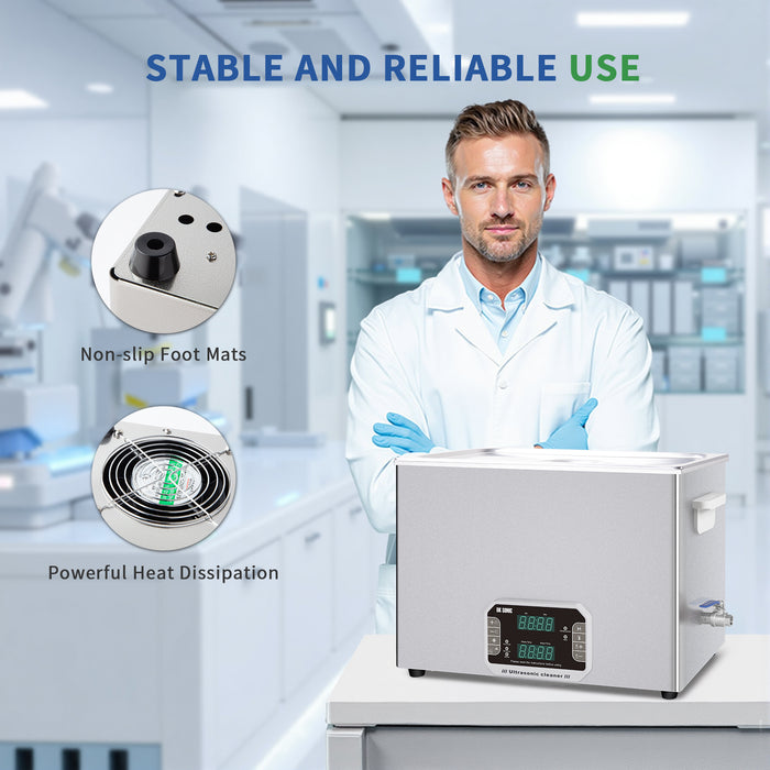 DK SONIC Ultrasonic Cleaner,37L Professional Sonic Cleaner with Cleaning Basket.Touch Control Ultrasonic Parts Cleaner for Cleaning Gun,Carburetor Parts,Oil Filter,Chain,Gear.(110V,9.8Gal)