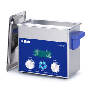 DK SONIC Limpiador Ultrasónico 3L 120W, Limpiador Ultrasónico de Joyas con Temporizador Mecánico Inteligente, Calentador y Función de Potencia Ajustable para la Limpieza de Gafas, Collares, Relojes