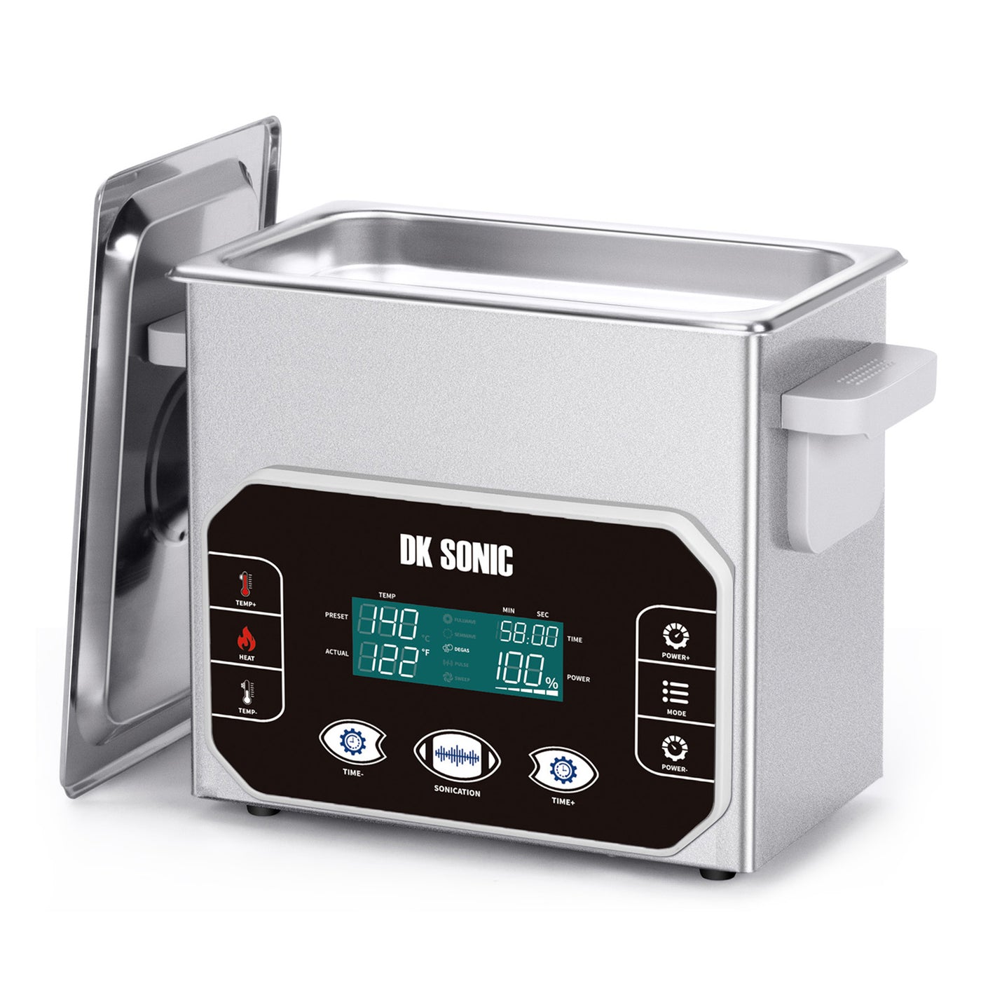 DK SONIC Limpiador Ultrasónico Profesional 3L,120W Limpiador Ultrasónico de Precisión para Joyas con Control Táctil Inteligente, Cinco Modos para Gafas,Cadenas,Relojes,Monedas (Incluye Cesta)