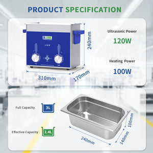 DK SONIC 3L Ultrasonic Cleaner, Encoded Sonic Jewelry Cleaner