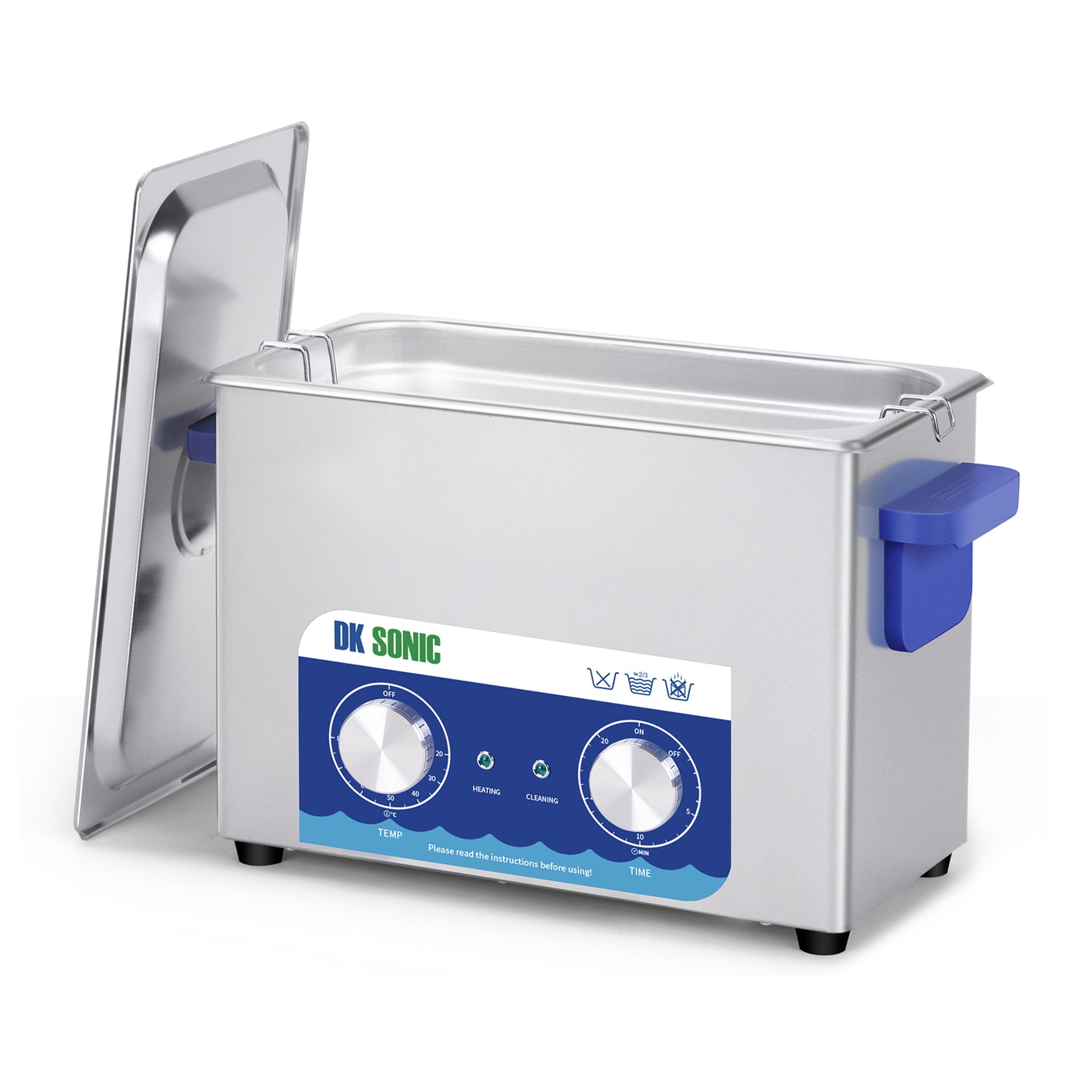 DK SONIC Limpiador Ultrasónico, Limpiador Ultrasónico de Joyas de Acero Inoxidable de 4L 120W con Calentador y Temporizador Mecánico para Lmpiar Joyas, Anteojos, Monedas (Cesta Incluida)