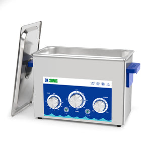 DK SONIC Industrial Ultrasonic Cleaner 4L 120W, Ultrasonic Jewelry Cleaner with Power Adjustable Function, Timer and Heater for Coins, Glasses, Necklaces, Watches Cleaning(Include Basket)