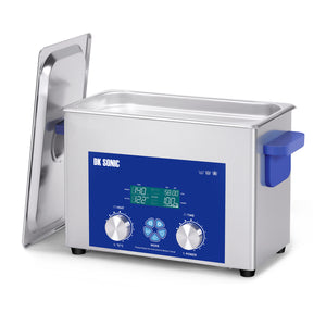 DK SONIC Limpiador Ultrasónico 4L, 120W Limpiador de Joyas Ultrasónico Comercial con Temporizador Mecánico Inteligente, Calentador y Cesta, Multiaplicación para Joyas, Gafas, Cadenas, Relojes