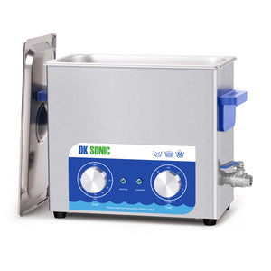 DK SONIC Limpiador Ultrasónico, 6L 180W Limpiador Sónico con Calentador y Temporizador Mecánico, Limpiador Ultrasónico de Carburadores para Limpiar Pistolas, Motores, Cadenas (Cesta Incluida)