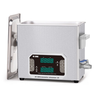 DK SONIC Limpiador Ultrasónico 6L, 180W Limpiador Sónico con Temporizador, Calentador y Control Táctil, Multiaplicación para Motores de Motocicletas, Carburadores, Cadenas (Cesta Incluida)