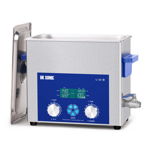 DK SONIC Limpiador Ultrasónico 6L 180W, Limpiador Ultrasónico de Carburadores con Temporizador Mecánico Inteligente, Calentador y Función de Potencia Ajustable para Carburadores, Motores de Moto, Cadenas