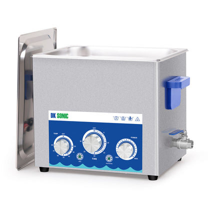 DK SONIC Industrial Ultrasonic Cleaner 10L 240W, Ultrasonic Carburetors Cleaner with Power Adjustable Function, Timer and Heater for Parts,Circuit Board,Chains Cleaning(Include Basket)